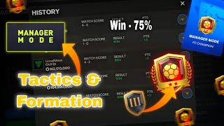 BEST MANAGER MODE TACTICS IN FC MOBILE  NEW BEST TACTICS FORMATION  fifamobile eafc24 video [upl. by Bradan]