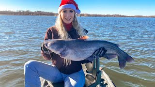 Winter JUGGING  Caught Our CATFISH Limit  Catch Clean COOK [upl. by Inatsed]