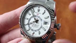 Rolex SkyDweller STAINLESS STEEL 326934 GMT Annual Calendar Luxury Watch Review [upl. by Erbma]