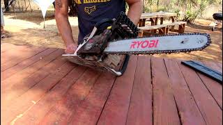 Ryobi  45cc Petrol Chainsaw Unboxing and quick review [upl. by Astrix]