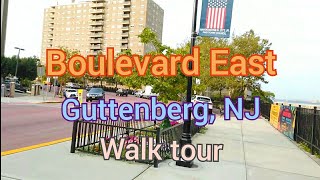 Walking in Guttenberg New Jersey USA  Boulevard East [upl. by Cheadle709]