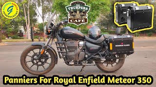 Panniers For Royal Enfield Meteor 350  The Thumpers Café  Aluminum Panniers  Long Touring Ride [upl. by Nawaj]