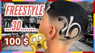 DESENHO FREESTYLE 3D 100 STYLO GRIF CORTE DE CABELO 🙀 [upl. by Arnie981]