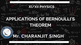 Applications of Bernoullis Theorem by Mr Charanjit Singh Physics 11th Class amp12th Class [upl. by Yendys]