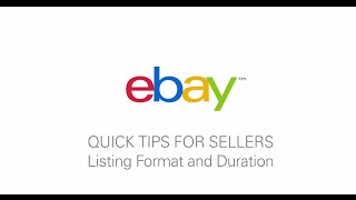 Quick Tips for Sellers by eBay Listing Format and Duration [upl. by Aymik]