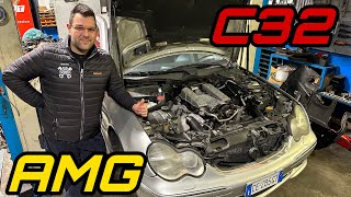 Mercedes C32 AMG inizia il restauro di questa w203 dotata di compressore volumetrico [upl. by Ecreip]