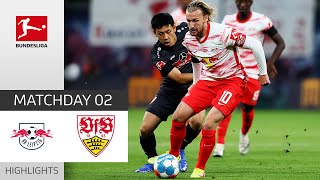 RB Leipzig  VfB Stuttgart 40  Highlights  Matchday 2 – Bundesliga 202122 [upl. by Odnanreh404]