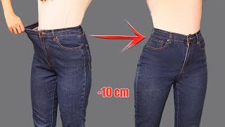 A sewing trick how to downsize jeans in the waist to fit you perfectly [upl. by Dlanor]