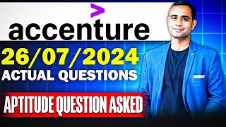 🔥Accenture 26th July 2024 Actual Questions Accenture Aptitude Questions🔥 [upl. by Zachary]