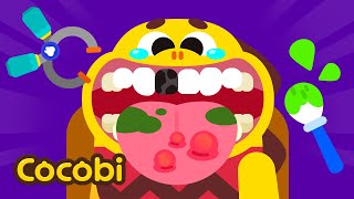 Rotten Teeth He Needs Dental Implant Surgery  Dentist Cartoon for Kids  Cocobi Games [upl. by Yrral]