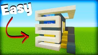 Minecraft Tutorial How To Make A Modern House 8 Easy Modern House [upl. by Phillada]