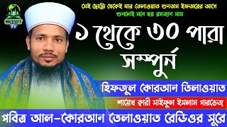 Hifzul Quran Tilawat 1 To 30 Para  হিফজুল কুরআন ১ থেকে ৩০ পারা এক সাথে  Quri Saiful Islam Parvez [upl. by Dnivra]