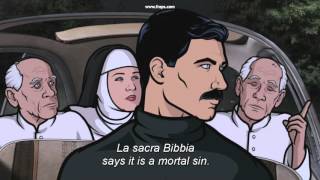 Archer Asks The Pope about The Gay Thing  Pam Poovey mocks [upl. by Ylekalb883]