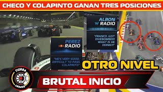 ¡BRUTAL INICIO CHECO PÉREZ Y COLAPINTO GANAN TRES POSICIONES EN LARGADA GP DE SINGAPUR UNA LOCURA [upl. by Rama679]