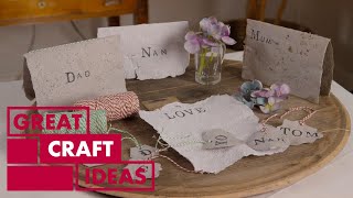 How to Make Your Own Paper and Turn it Into Plantable Greeting Cards  CRAFT  Great Home Ideas [upl. by Nimzay]