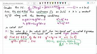 Sturm Liouvilles Problem Boundary Value Problems [upl. by Nylesoy]