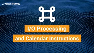 IO Processing and Calendar Instructions [upl. by Rosamund]