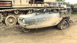 Army Rugged Reliant Robin Half Track at War amp Peace Show 2012 [upl. by Reena]