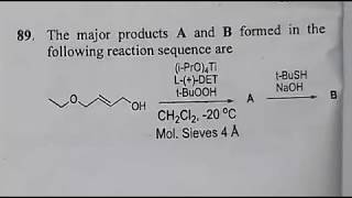 Csir net chemical science solved question june 2017 sharpless asymmetric epoxidation in hindi [upl. by Ennovoj473]