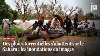 Des pluies torrentielles sabattent sur le Sahara  les inondations en images [upl. by Lejna]