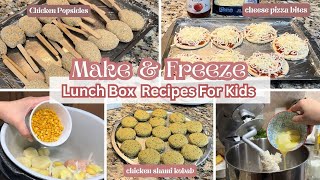 LUNCH BOX RECIPES FOR KIDS WEEKLY PREPRATION CHEESE PIZZA CHICKEN SHAMI KOBABCHICKEN POPSICLES [upl. by Sola]