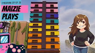 Cyberpunk Dystopian Minecraft City Build  Episode 26 A Colorful Apartment Building [upl. by Anaele814]