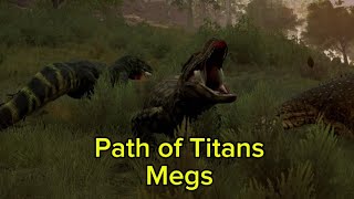 Path of Titans  Megalania PVP Gameplay [upl. by Annoed]