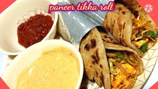 Paneer tikka rollपनीर टिक्का रोल  Paneer Tikka Roll restaurant styleRanveerBrar paneer [upl. by Parsaye]