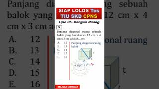 Soal Tipe 25 No 5 TES TIU CPNS BANGUN RUANG shorts [upl. by Driskill]