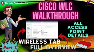 WLC Wireless Tab Overview Part 1  WiFi Full Course Wireless Technology Cisco Wireless Controller [upl. by Namyac]