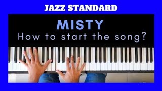 MISTY tutorial  How to start the song  JAZZ PIANO CHORDS [upl. by Acirat]