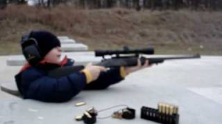 8 year old shoots 243  Youth model Deer Rifle [upl. by Voltmer255]