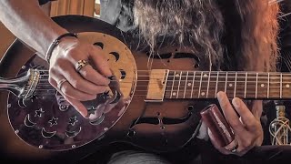 “SON OF A WITCH”  DARK SWAMP BLUES on the Dobro Duolian Resonator Guitar [upl. by Ahsrav895]