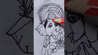 cute drawings 😍 pt4 dussehra balganesh songs [upl. by Nosrak976]