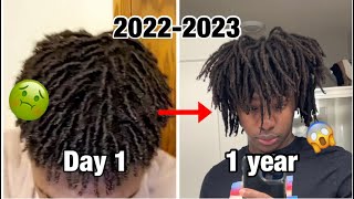 1 YEAR VISUAL FREEFORMS LOCS  2022 2023 Starter Freeform  Freeform dreads Journey [upl. by Naujled30]