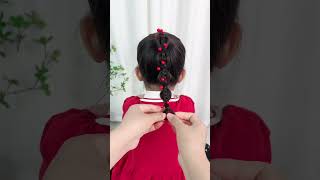 Simple high horsetail tutorial tutorial high elastic head rope red bean head rope [upl. by Wiedmann484]