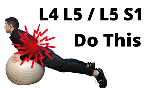 l4 l5  l5 S1 core exercises with Gymball [upl. by Haronid227]