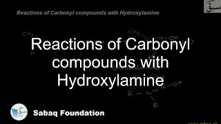 Reactions of Carbonyl compounds with Hydroxylamine Chemistry Lecture  Sabaqpk [upl. by Darby828]