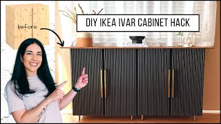 DIY IKEA Ivar Fluted Cabinet  How to Paint Raw Wood  IKEA Hack 2022  Yasmin Khani [upl. by Oralie51]