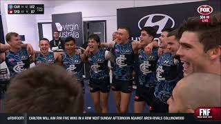 Carlton sing the team song after improving to 82 with win over Sydney [upl. by Hyacinthie]