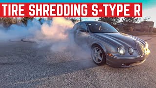 How FAST Is The Supercharged Jaguar SType R 060 MPH 14 Mile Donuts Burnouts [upl. by Lemhaj280]