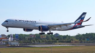 Aeroflot Airbus A350941 rute MoskowDenpasar kembali di bukaPlane spotting Denpasar DPSWADD [upl. by Nachison95]