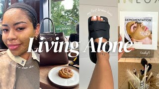 living alone in the uk  laser hair removal down there  chemical peel  cafe solo date VLOG [upl. by Atilehs]