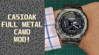 CASIOAK GShock GA2100 50 FULL METAL CAMO MOD Not SKXMOD [upl. by Ahdar]