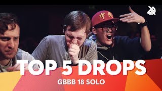 TOP 5 DROPS 😱 Grand Beatbox Battle Solo 2018 [upl. by Efioa]