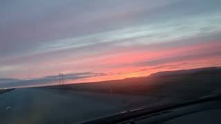 Red skies cover Iceland during polar sunset Night drive to Reykjavik at 11 pm 180524 [upl. by Juli65]