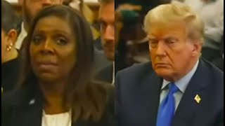 WATCH Letitia James Stares DAGGERS Into Trump At His Fraud Trial [upl. by Azzil]