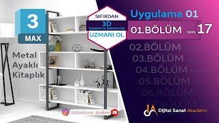 3ds Max I Uygulama01 I Metal Ayaklı Kitaplık I 017 [upl. by Hahn]