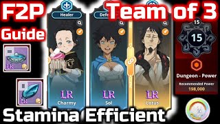 Stamina Efficient F2P GUIDE  Gameplay 3person team FARM  Red Gear Stage 15  Black Clover M [upl. by Loziram]