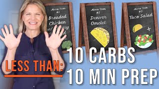 3 KETO DINNER MENUS Under 10 Total Carbs 10Minute Prep [upl. by Neyut]